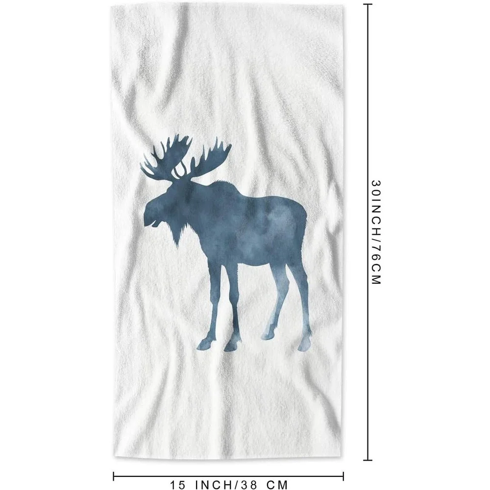 AOYEGO Moose Kitchen Hand Towel with Big Horns 15x30 Inch